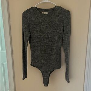 Madewell Charcoal Long Sleeve Bodysuit